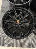 21" PORSCHE Panamera Exclusive Design Gloss Black Wheels Rims Genuine OEM