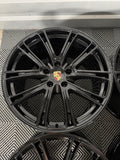 21" PORSCHE Panamera Exclusive Design Gloss Black Wheels Rims Genuine OEM