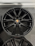 21" PORSCHE Panamera Exclusive Design Gloss Black Wheels Rims Genuine OEM
