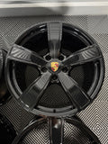 OEM 20" PORSCHE 991.2 Carrera SPORT Wheels Rims Gloss Black 991 Genuine