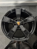 OEM 20" PORSCHE 991.2 Carrera SPORT Wheels Rims Gloss Black 991 Genuine