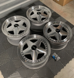 17" OZ Racing FITTIPALDI 3 Piece Wheels Rims LIKE NEW ORIGINAL 5x130 PORSCHE