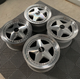 17" OZ Racing FITTIPALDI 3 Piece Wheels Rims LIKE NEW ORIGINAL 5x130 PORSCHE