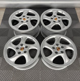 OEM 18" PORSCHE HOLLOW SPOKE Turbo Twist Wheels 993 911 996 Genuine