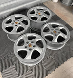 OEM 18" PORSCHE HOLLOW SPOKE Turbo Twist Wheels 993 911 996 Genuine
