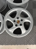 OEM 18" PORSCHE HOLLOW SPOKE Turbo Twist Wheels 993 911 996 Genuine