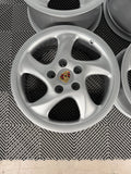 OEM 18" PORSCHE HOLLOW SPOKE Turbo Twist Wheels 993 911 996 Genuine