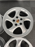 OEM 18" PORSCHE HOLLOW SPOKE Turbo Twist Wheels 993 911 996 Genuine