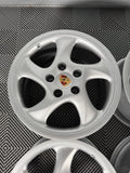 OEM 18" PORSCHE HOLLOW SPOKE Turbo Twist Wheels 993 911 996 Genuine