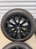 OEM 20" BMW X5 X6 740M Wheels Tires Gloss Black G05 G06 Factory Genuine TPMS
