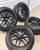OEM 22" Mercedes GLE63S AMG Cross Spoke Wheels Tires Satin Black GLE 53 Genuine
