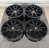 21" PORSCHE Panamera Exclusive Design Gloss Black Wheels Rims Genuine OEM