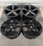 OEM 20" PORSCHE 991.2 Carrera SPORT Wheels Rims Gloss Black 991 Genuine